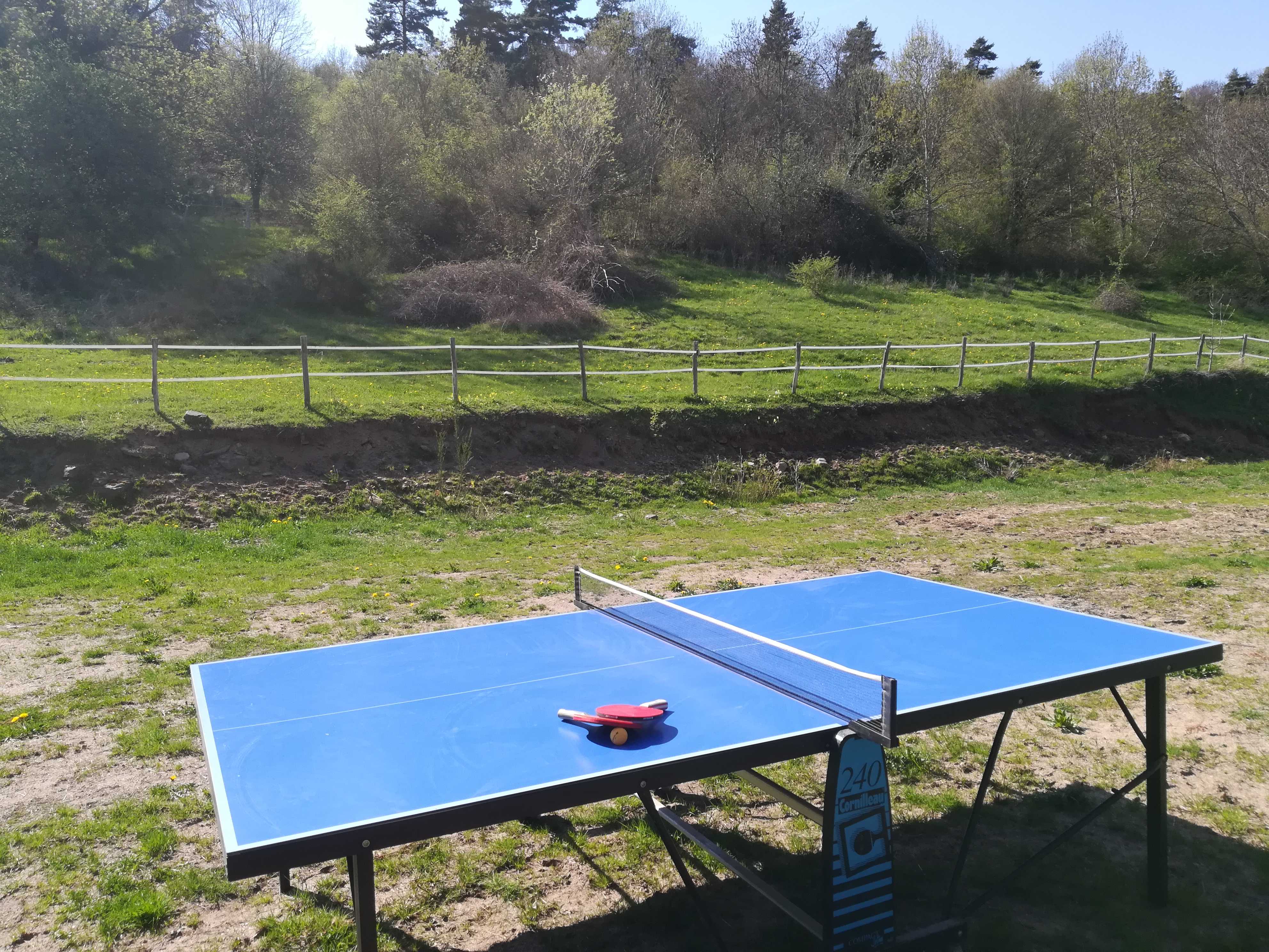 Aire de jeux avec table de ping-pong